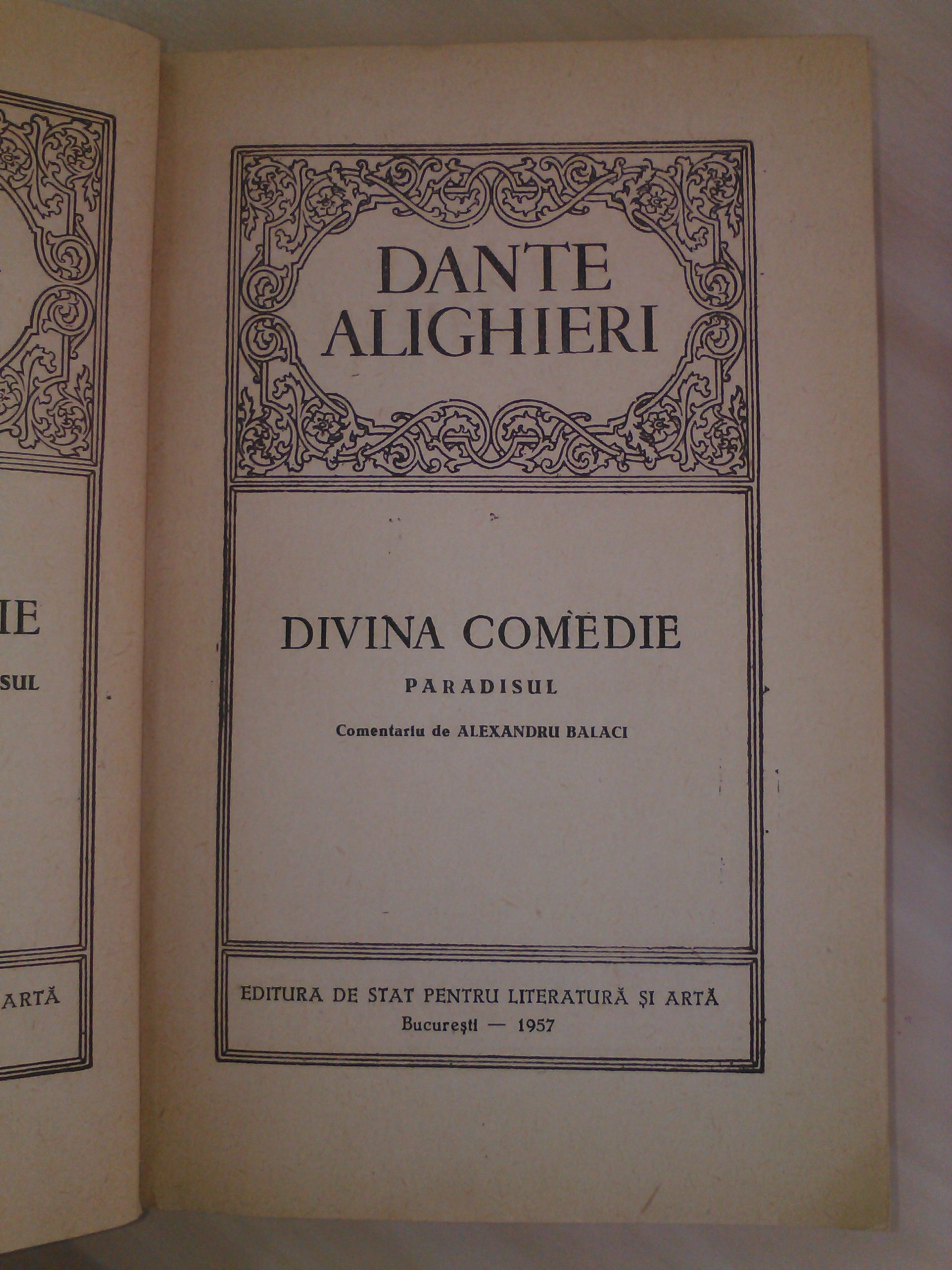 Dante Alighieri Divina comedie Paradisul